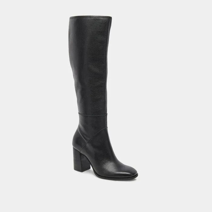 Boots and Booties Shop Dolce Vita Fynn Boots Onyx Leather Kneehigh Onyx Leather Boots Onyx Leather