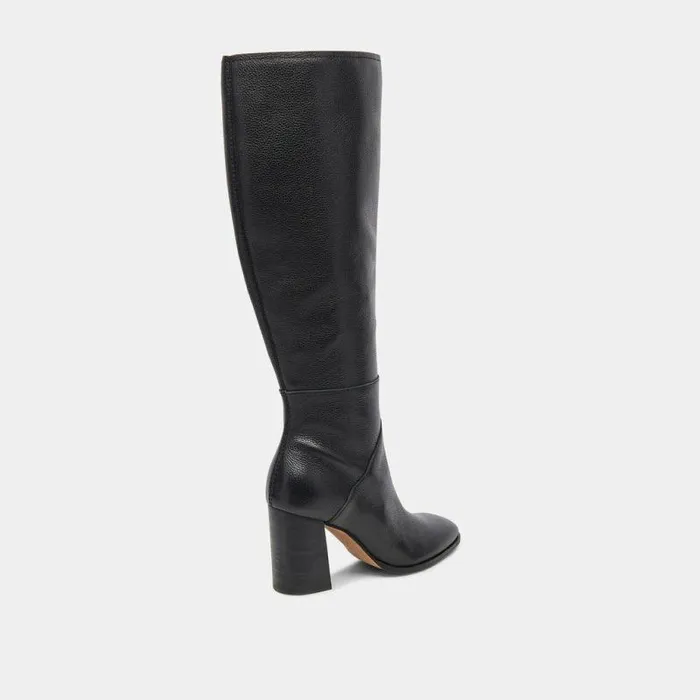 Boots and Booties Shop Dolce Vita Fynn Boots Onyx Leather Kneehigh Onyx Leather Boots Onyx Leather