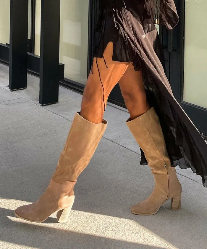 Boots and Booties Shop Dolce Vita Fynn Boots Truffle Suede Kneehigh Truffle Suede Boots Truffle Suede