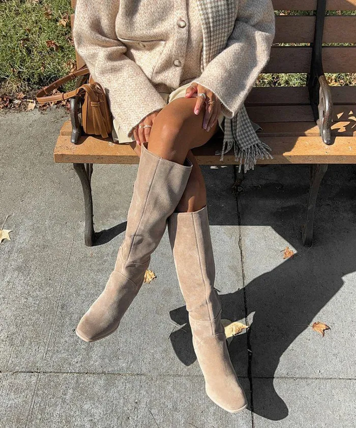 Boots and Booties Shop Dolce Vita Fynn Boots Truffle Suede Kneehigh Truffle Suede Boots Truffle Suede