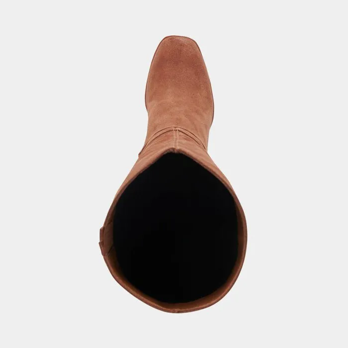Boots and Booties Shop Dolce Vita Fynn Wide Calf Boots Dk Brown Suede Brown Suede Kneehigh Boots Dk Brown Suede