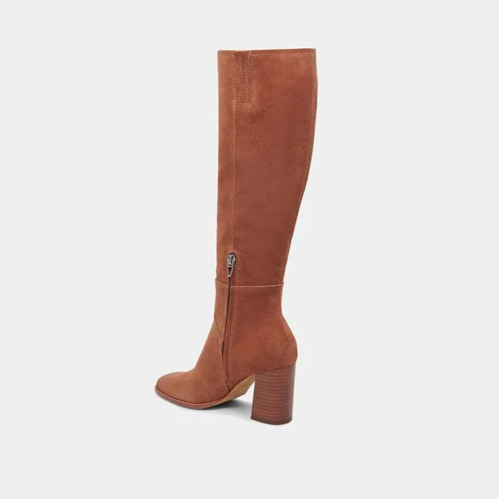 Boots and Booties Shop Dolce Vita Fynn Wide Calf Boots Dk Brown Suede Brown Suede Kneehigh Boots Dk Brown Suede