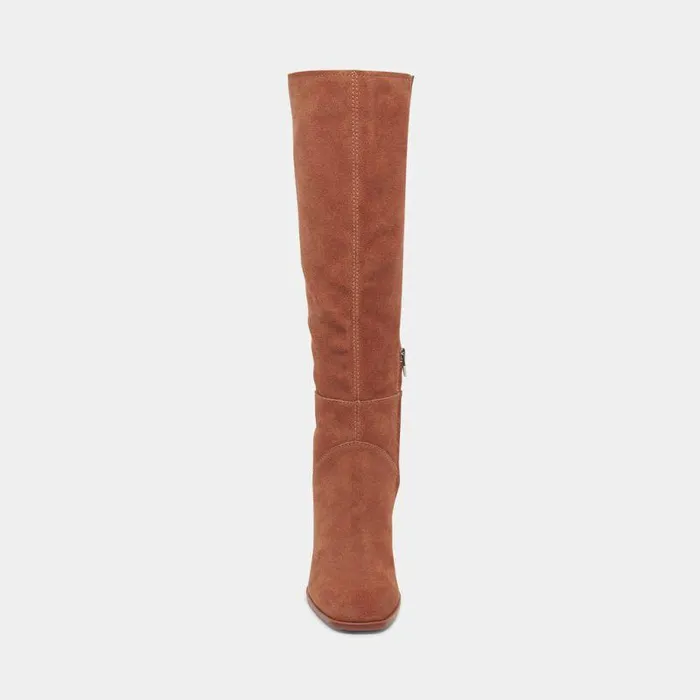 Boots and Booties Shop Dolce Vita Fynn Wide Calf Boots Dk Brown Suede Brown Suede Kneehigh Boots Dk Brown Suede
