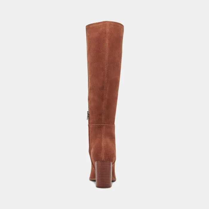 Boots and Booties Shop Dolce Vita Fynn Wide Calf Boots Dk Brown Suede Brown Suede Kneehigh Boots Dk Brown Suede