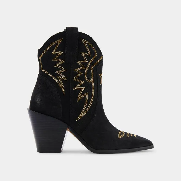 Boots and Booties Shop Dolce Vita Ginni Booties Black Nubuck Black Nubuck
