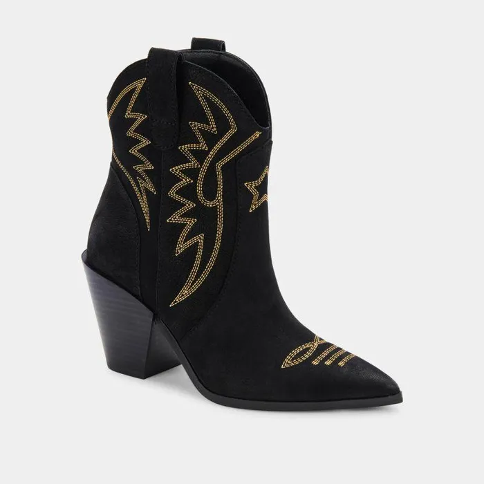 Boots and Booties Shop Dolce Vita Ginni Booties Black Nubuck Black Nubuck