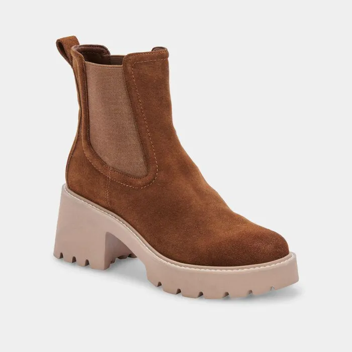 Boots and Booties Shop Dolce Vita Hawk H20 Wide Booties Dk Brown Suede Dk Brown Suede H2o