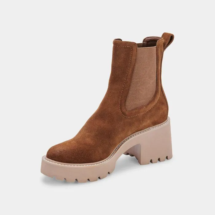 Boots and Booties Shop Dolce Vita Hawk H20 Wide Booties Dk Brown Suede Dk Brown Suede H2o