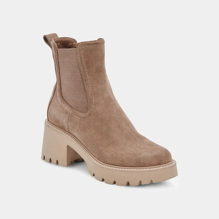 Boots and Booties Shop Dolce Vita Hawk H20 Wide Booties Mushroom Suede Mushroom Suede H2o