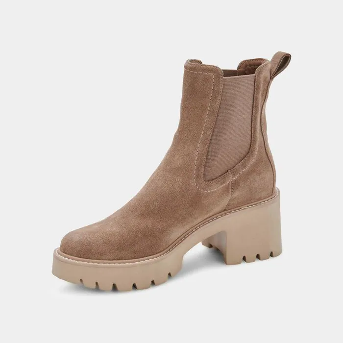 Boots and Booties Shop Dolce Vita Hawk H20 Wide Booties Mushroom Suede Mushroom Suede H2o