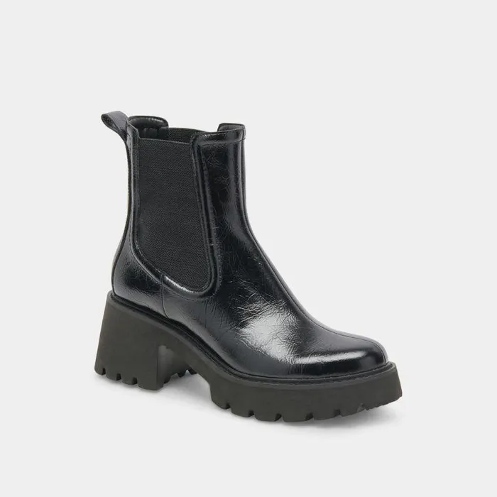 Boots and Booties Shop Dolce Vita Hawk H2o Booties Midnight Crinkle Patent Midnight Crinkle Patent