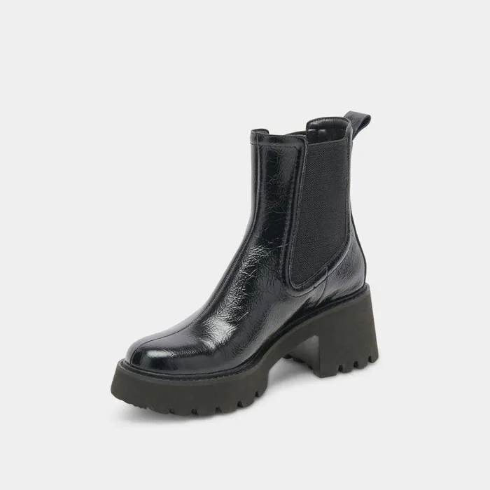Boots and Booties Shop Dolce Vita Hawk H2o Booties Midnight Crinkle Patent Midnight Crinkle Patent