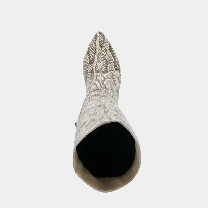 Boots and Booties Shop Dolce Vita Haze Boot Black White Embossed Snake Boots Tall Kitten Heel Boots Black White Embossed Snake