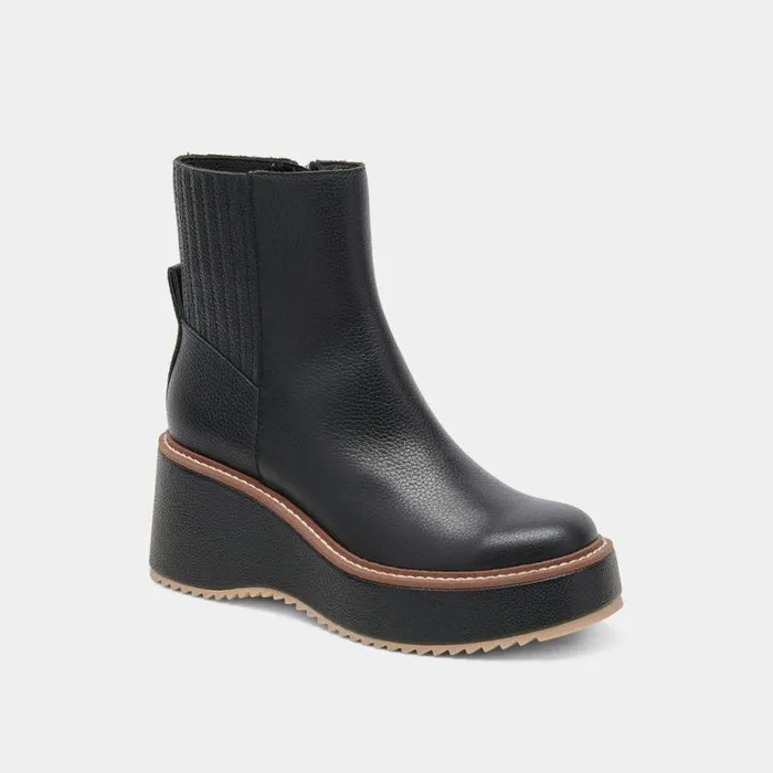 Boots and Booties Shop Dolce Vita Hilde Black Leather Boots Women039s Platform Black Leather Boots Black Leather