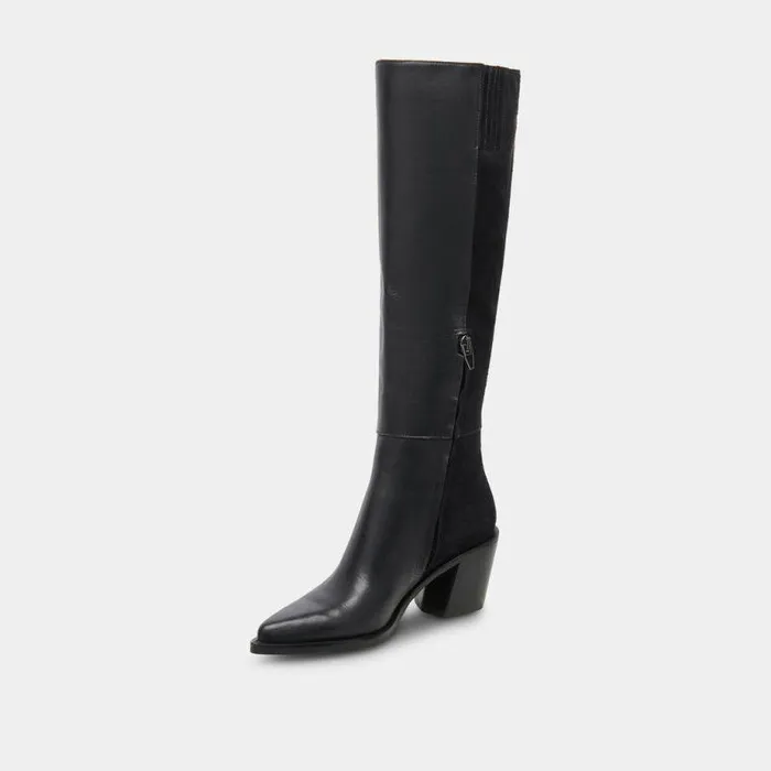 Boots and Booties Shop Dolce Vita Kristy Boots Black Leather Women039s Luxe Kneehigh Black Boots Black Leather