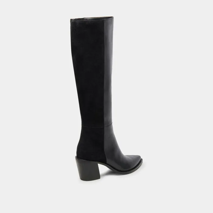 Boots and Booties Shop Dolce Vita Kristy Boots Black Leather Women039s Luxe Kneehigh Black Boots Black Leather