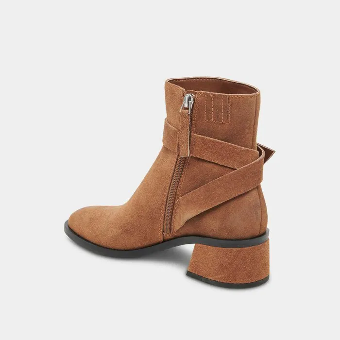 Boots and Booties Shop Dolce Vita Leland Booties Brown Suede Brown Suede Block Heel Booties Brown Suede