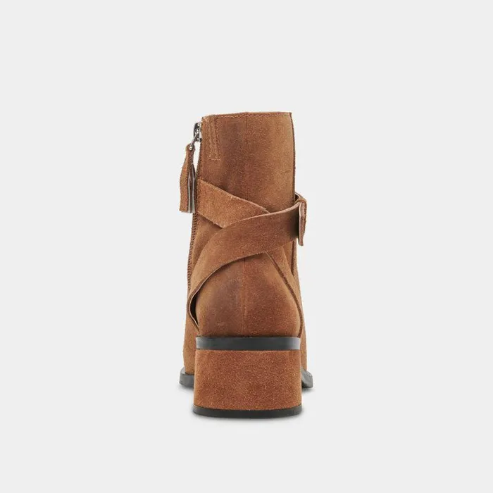 Boots and Booties Shop Dolce Vita Leland Booties Brown Suede Brown Suede Block Heel Booties Brown Suede