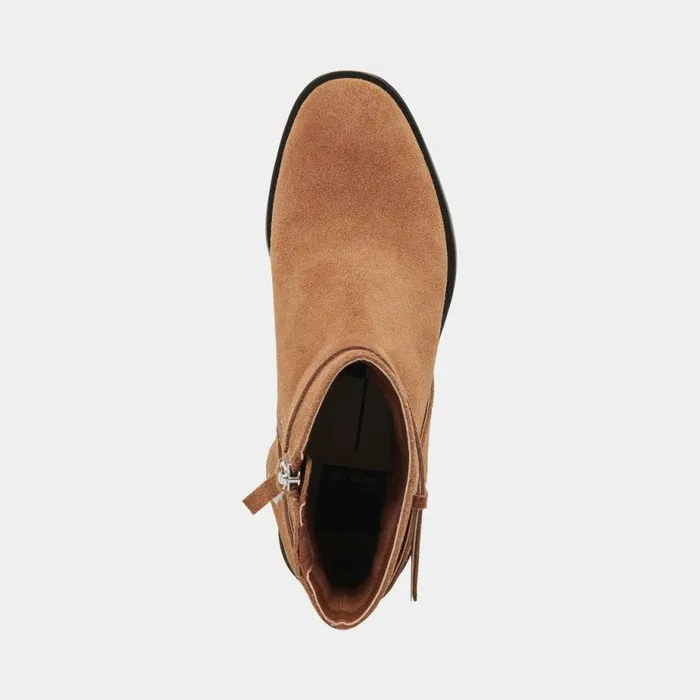 Boots and Booties Shop Dolce Vita Leland Booties Brown Suede Brown Suede Block Heel Booties Brown Suede
