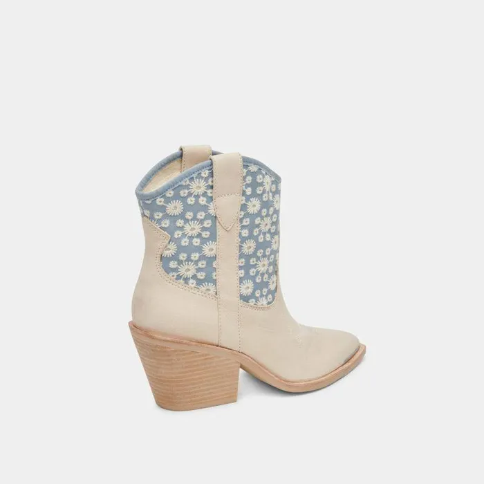 Boots and Booties Shop Dolce Vita Nashe Booties Blue Floral Nubuck Blue Floral Nubuck