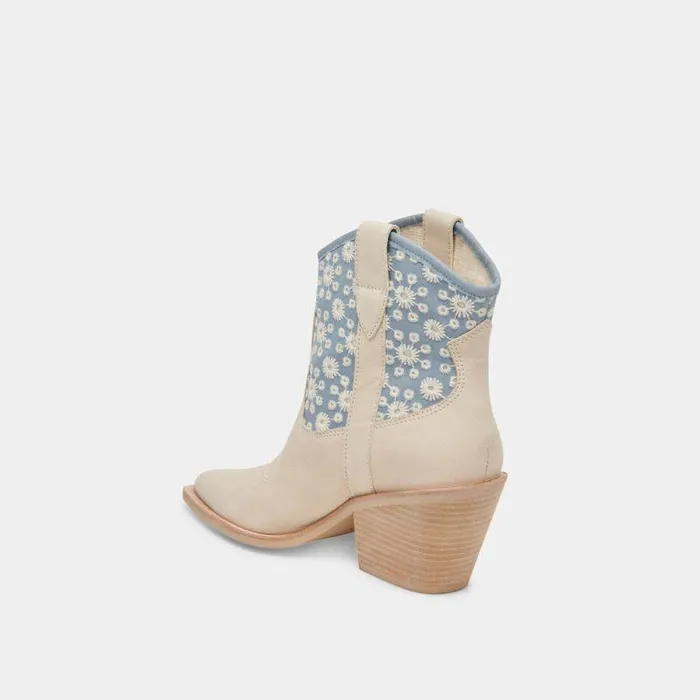 Boots and Booties Shop Dolce Vita Nashe Booties Blue Floral Nubuck Blue Floral Nubuck
