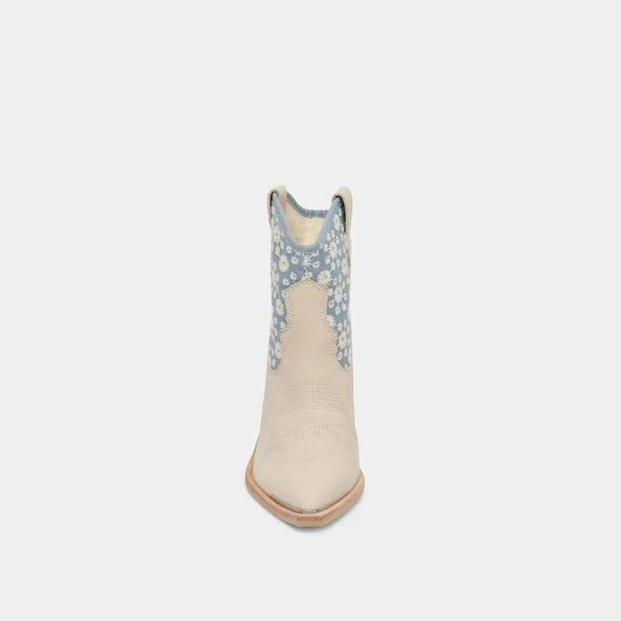 Boots and Booties Shop Dolce Vita Nashe Booties Blue Floral Nubuck Blue Floral Nubuck