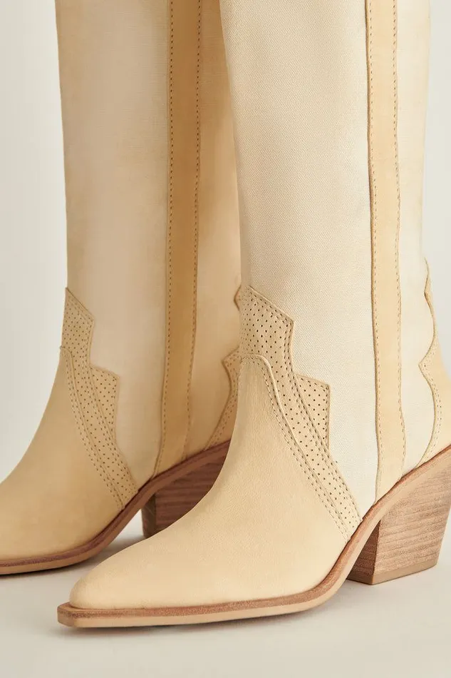 Boots and Booties Shop Dolce Vita Navene Booties Vanilla Nubuck Vanilla Nubuck Western Boots Vanilla Nubuck