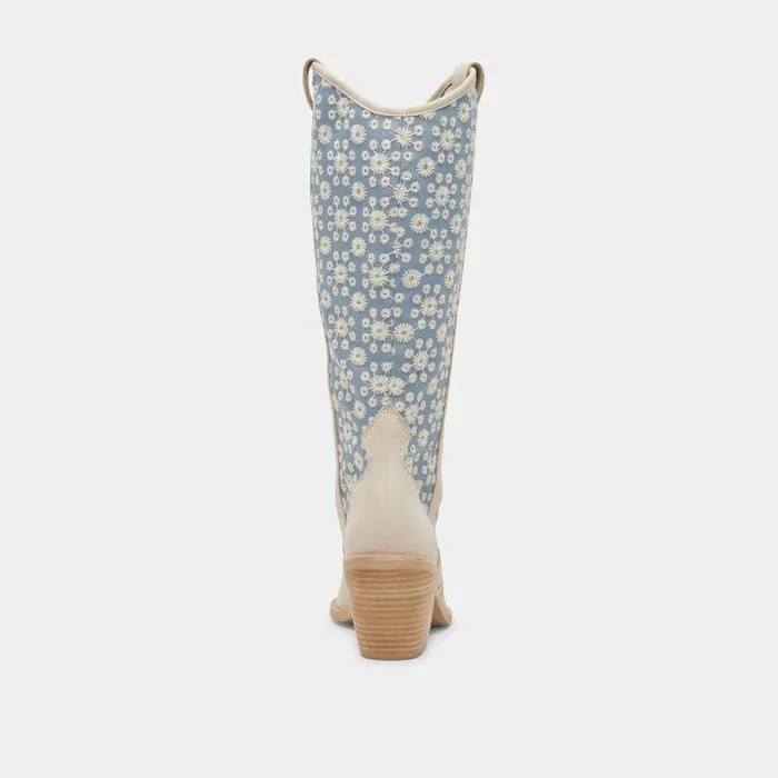 Boots and Booties Shop Dolce Vita Navene Boots Blue Floral Fabric Blue Floral Fabric