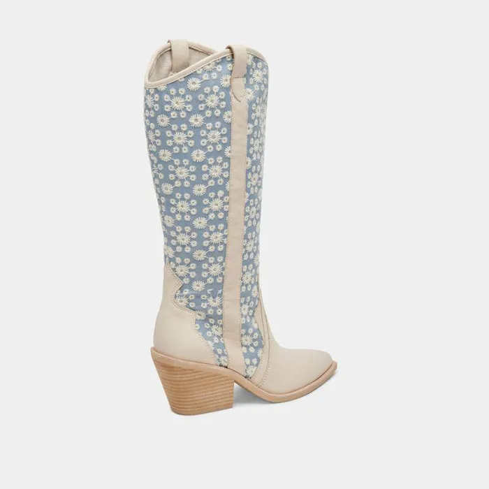 Boots and Booties Shop Dolce Vita Navene Boots Blue Floral Fabric Blue Floral Fabric