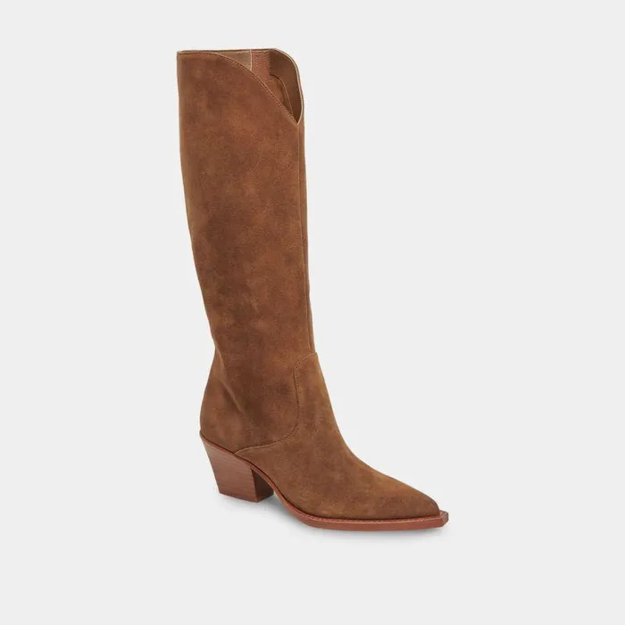Boots and Booties Shop Dolce Vita Raj Boots In Brown Suede Women039s Brown Suede Kneehigh Boots Brown Suede