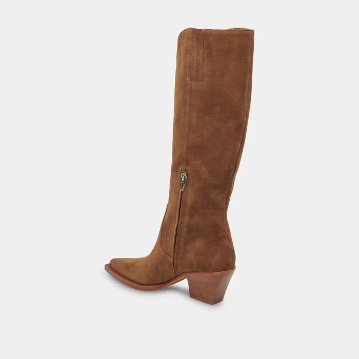 Boots and Booties Shop Dolce Vita Raj Boots In Brown Suede Women039s Brown Suede Kneehigh Boots Brown Suede
