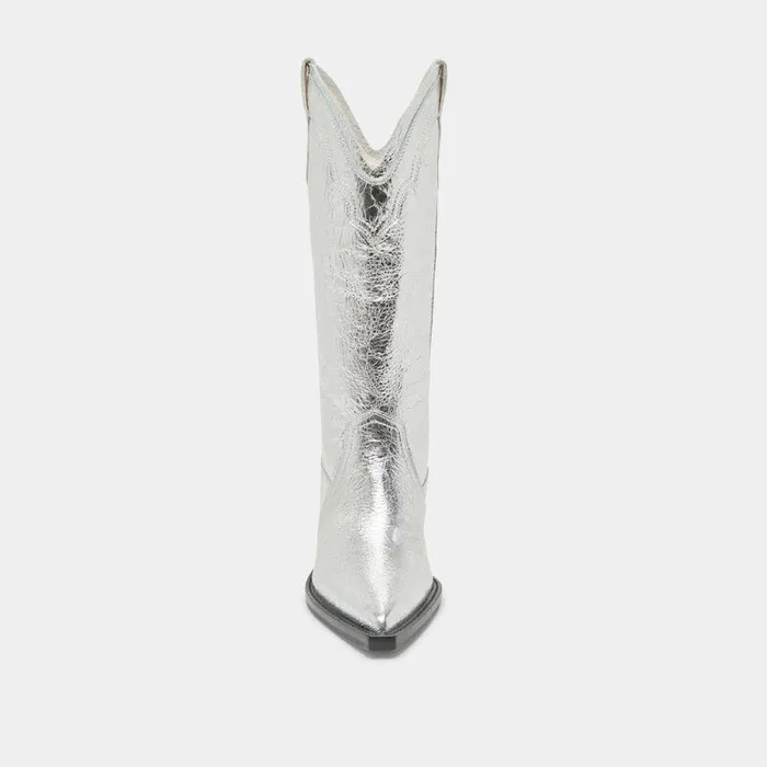 Boots and Booties Shop Dolce Vita Rasima Boots Silver Distressed Leather Silver Distressed Leather