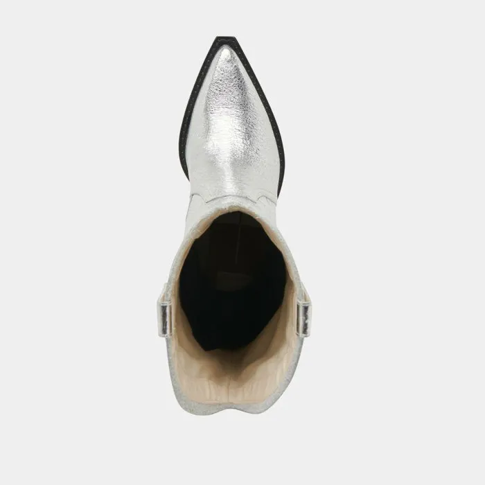 Boots and Booties Shop Dolce Vita Rasima Boots Silver Distressed Leather Silver Distressed Leather