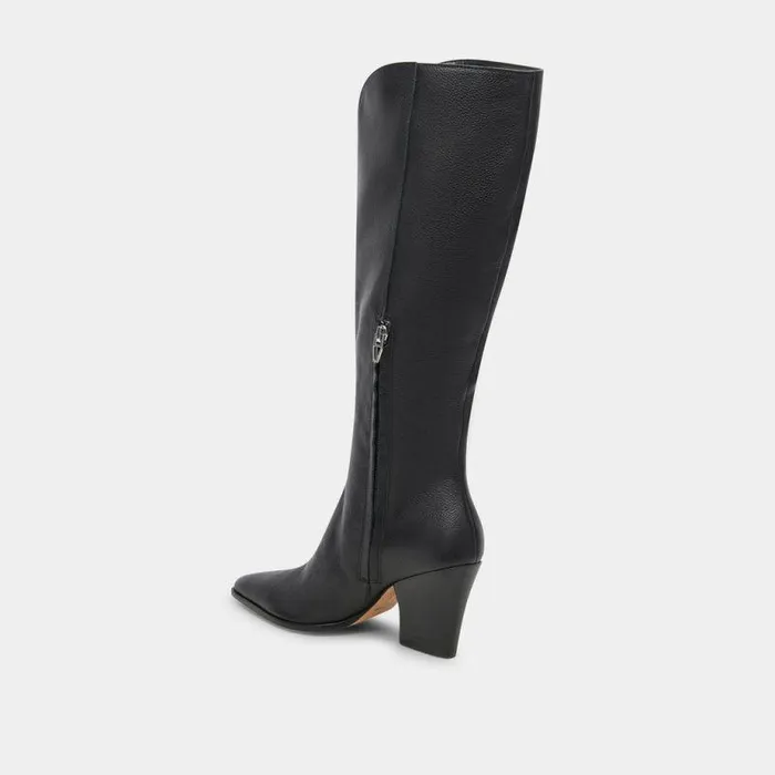 Boots and Booties Shop Dolce Vita Rocky Boots Black Leather Black Leather Kneehigh Boots Black Leather