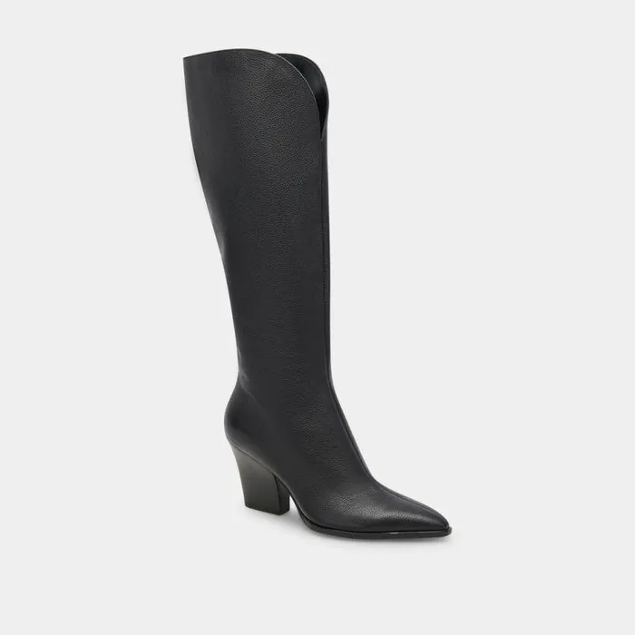 Boots and Booties Shop Dolce Vita Rocky Boots Black Leather Black Leather Kneehigh Boots Black Leather