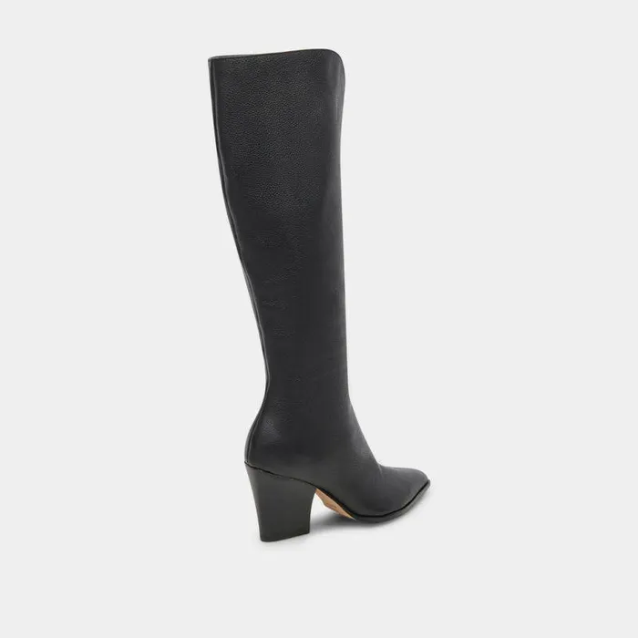 Boots and Booties Shop Dolce Vita Rocky Boots Black Leather Black Leather Kneehigh Boots Black Leather