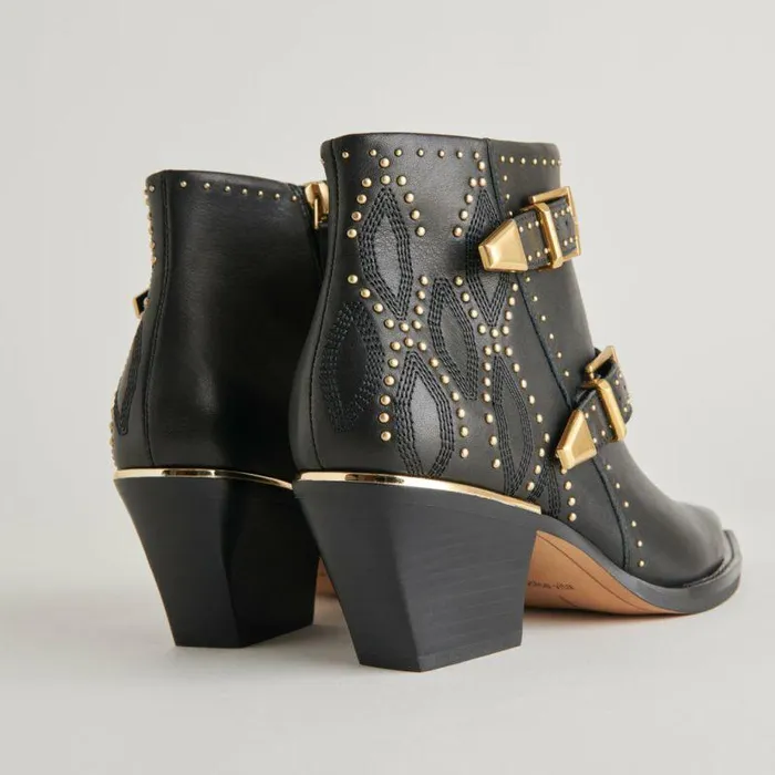 Boots and Booties Shop Dolce Vita Ronnie Booties Black Leather Black Leather