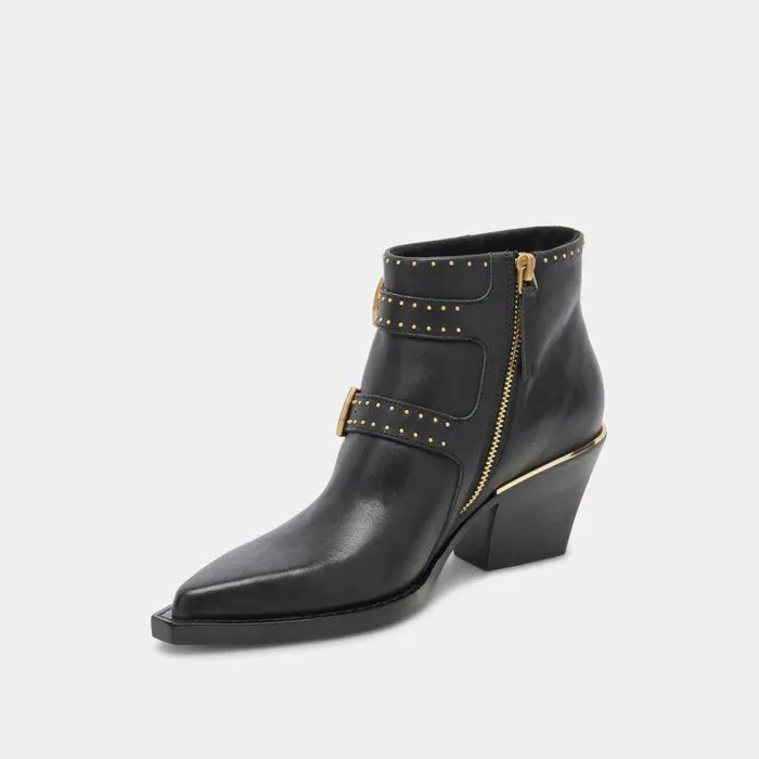Boots and Booties Shop Dolce Vita Ronnie Booties Black Leather Black Leather
