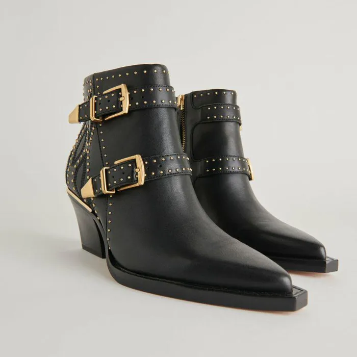Boots and Booties Shop Dolce Vita Ronnie Booties Black Leather Black Leather