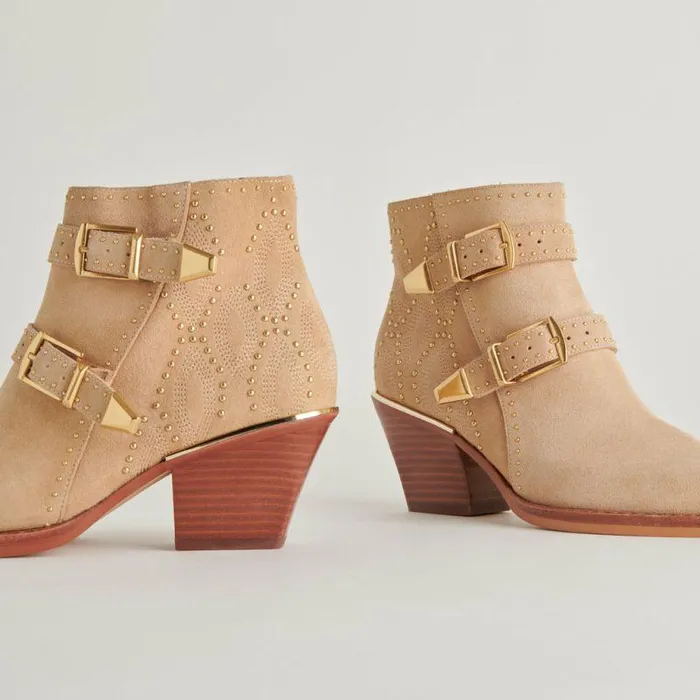 Boots and Booties Shop Dolce Vita Ronnie Booties Camel Suede Camel Suede