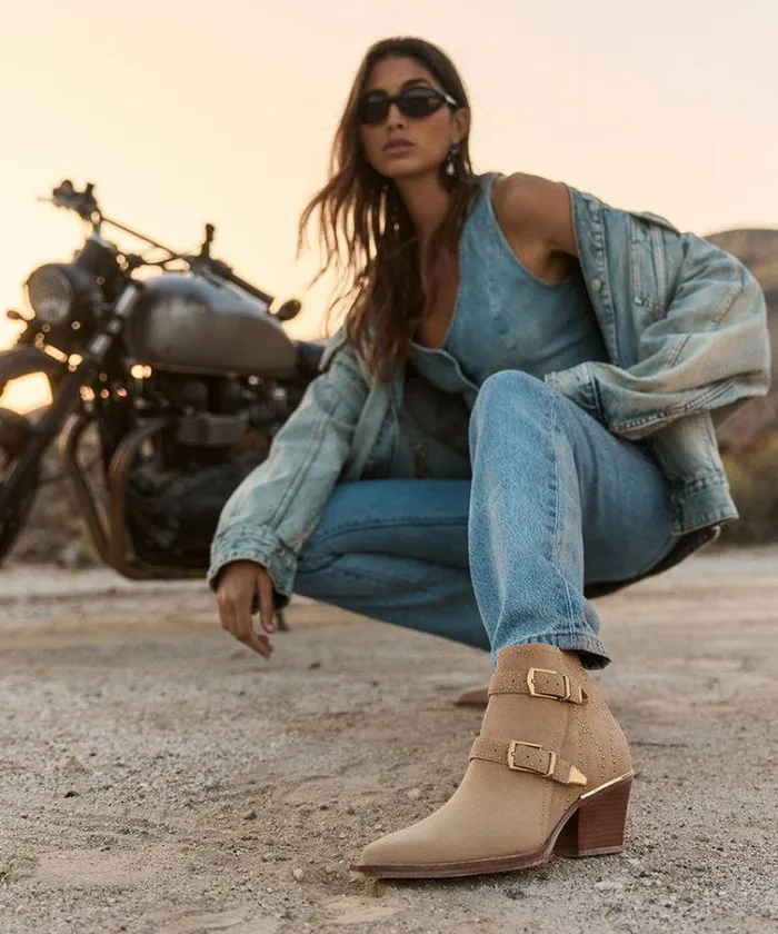 Boots and Booties Shop Dolce Vita Ronnie Booties Camel Suede Camel Suede
