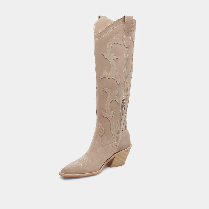 Boots and Booties Shop Dolce Vita Samare Boots Taupe Suede Taupe Suede