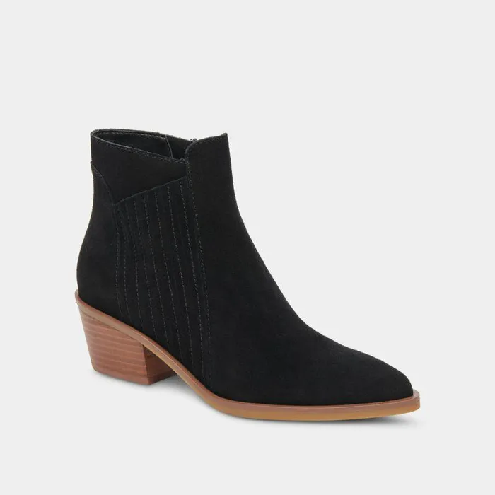 Boots and Booties Shop Dolce Vita Sawyer Booties Onyx Suede Onyx Suede
