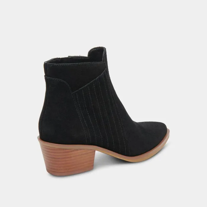 Boots and Booties Shop Dolce Vita Sawyer Booties Onyx Suede Onyx Suede