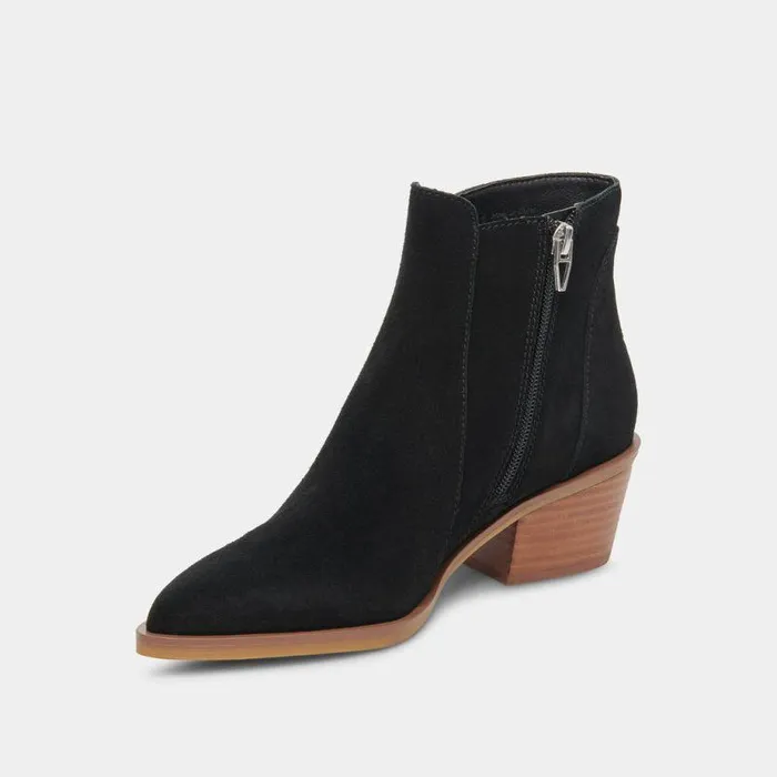 Boots and Booties Shop Dolce Vita Sawyer Booties Onyx Suede Onyx Suede