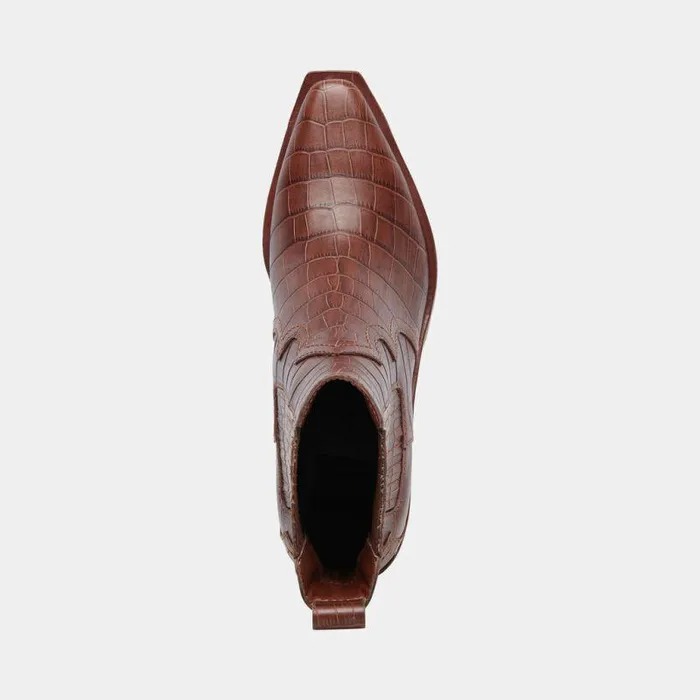 Boots and Booties Shop Dolce Vita Senna Booties Walnut Embossed Leather Women039s Leather Cowboy Boots Walnut Embossed Leather