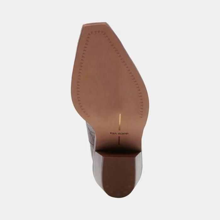 Boots and Booties Shop Dolce Vita Senna Booties Walnut Embossed Leather Women039s Leather Cowboy Boots Walnut Embossed Leather
