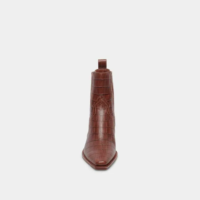 Boots and Booties Shop Dolce Vita Senna Booties Walnut Embossed Leather Women039s Leather Cowboy Boots Walnut Embossed Leather