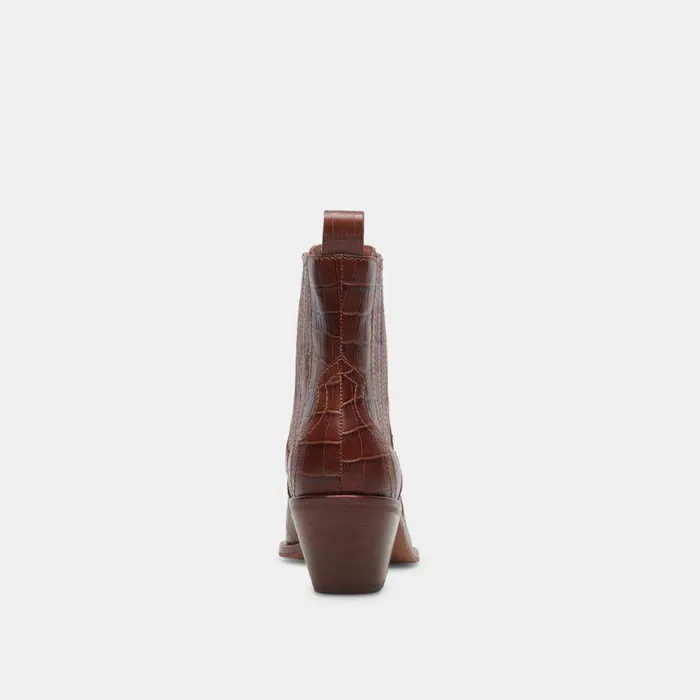 Boots and Booties Shop Dolce Vita Senna Booties Walnut Embossed Leather Women039s Leather Cowboy Boots Walnut Embossed Leather
