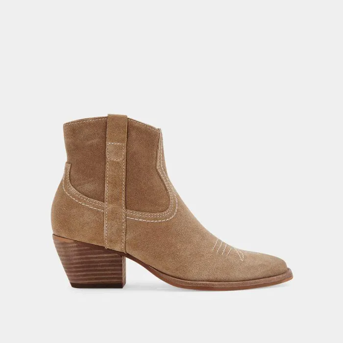 Boots and Booties Shop Dolce Vita Silma Booties Truffle Suede Truffle Suede